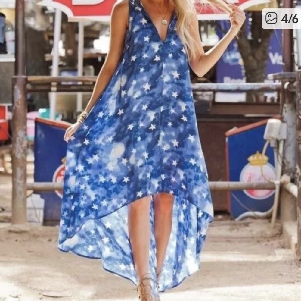 Buddy love star Hi Low maxi dress small medium *D3 - Picture 3 of 9
